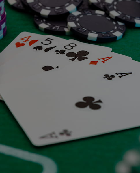 Cards on a cards table